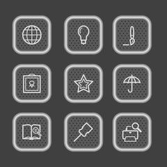 Metal web icons, set 9