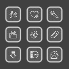 Metal web icons, set 11