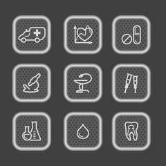 Metal web icons, set 12
