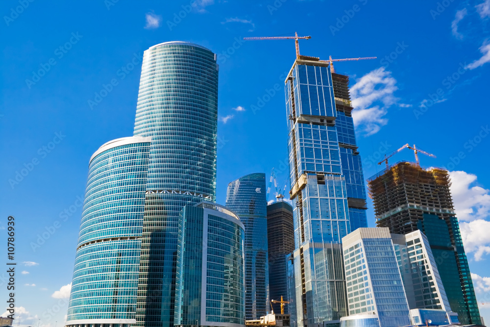 Wall mural Skyscrapers construction site