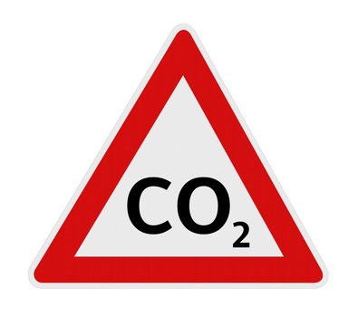 CO2 emission warning sign