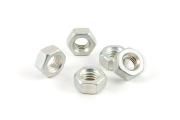 Set of screw, nut, bolt isolated on white background