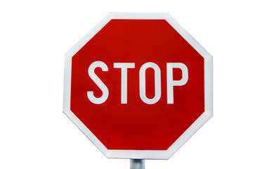 stop traffic sign isolated on white background