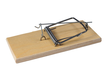 A Mousetrap on a white background, with clipping path.