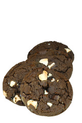 Isolated Chocolate chip cookies with white chocolate