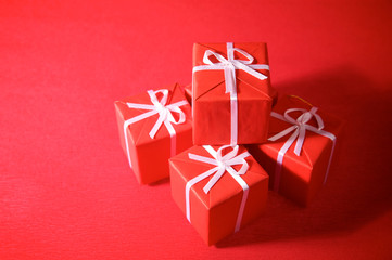 Red gift boxes