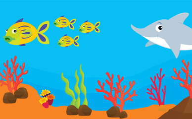 Naklejka na ściany i meble reef fish illustration