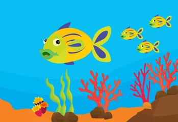 Cercles muraux Sous-marin illustration de poisson de récif