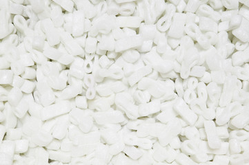 White strofoam packing peanuts