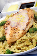 Pasta and chicken breast meal