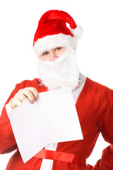 Naklejka premium Santa Claus with postcard