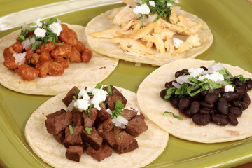 assorted mexican tacos