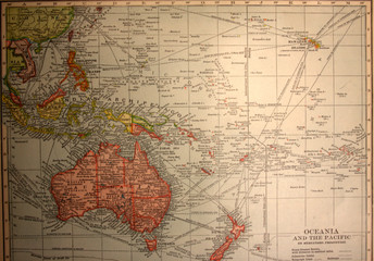 map,australia,oceania,pacific,vintage,antique