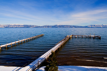 Pier in Lake Tahoe in Winter