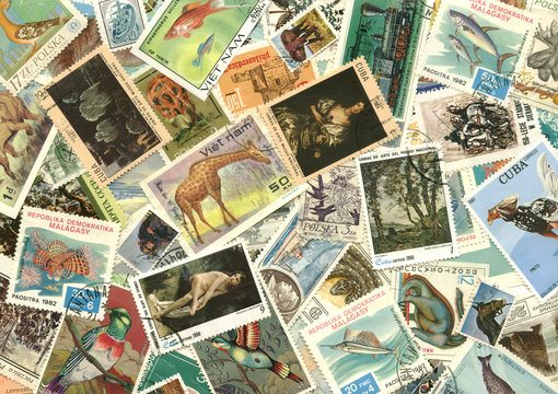 collection of vintage stamps