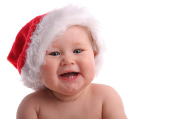 Baby child in a Christmas hat 2