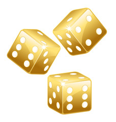 Golden dices vector and isolated