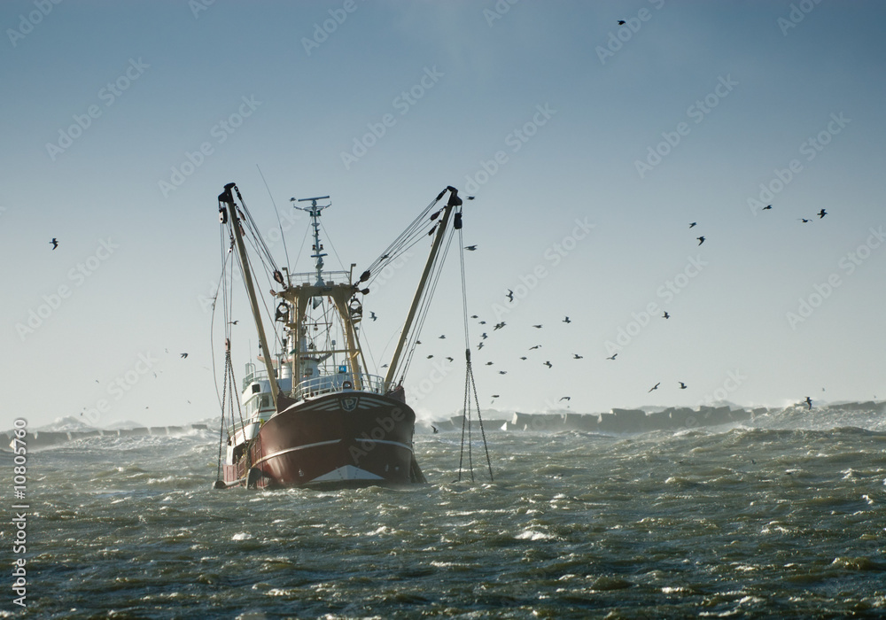 Wall mural fishing ship