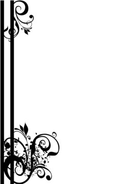 barre floral noir