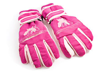 pair of winter gloves isolated on white background