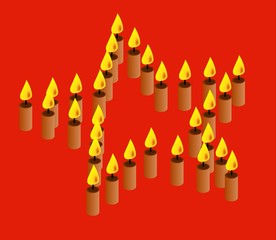 Stern aus Kerzen - star from candles