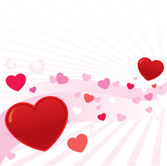 Abstract valentine hearts vector background illustration