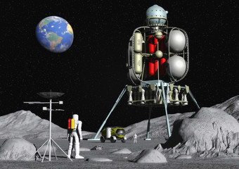 moon lander vintage © Luca Oleastri