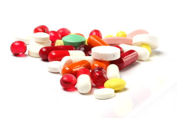 Pills on a white background