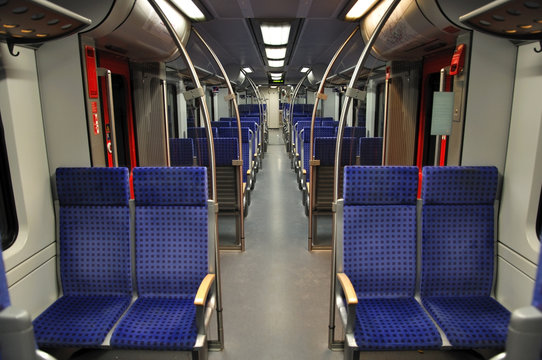 Fototapeta Interior of a modern train