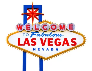 Foto op Plexiglas Las Vegas Welkom bij Fabulous Las Vegas geïsoleerd teken