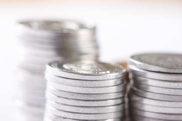 Silver and gold coins