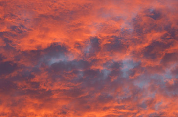 Winter sunset cloudscape