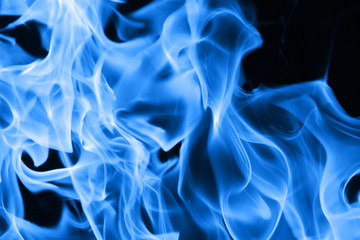 Blue flames of fire