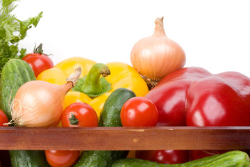 Vegetable collection on a white