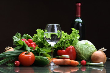 Fresh Vegetables, Fruits and other foodstuffs.