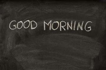 good morning on a school blackboard