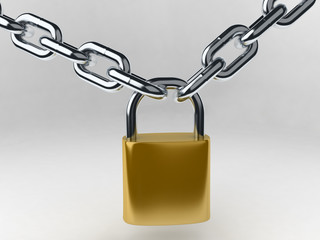 security concept (chains and padlock)