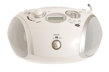 Fototapeta premium Portable CD player isolated on a white background