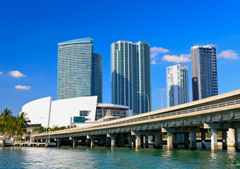Obraz premium The high-rise buildings in downtown Miami