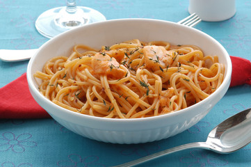 Spaghetti con le guance di pesce - Primi piatti - Cucina tipica