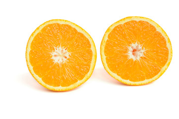 Half of orange isolated on white