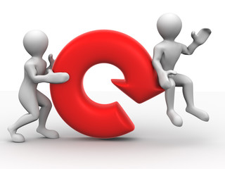 Two men with Refresh symbol