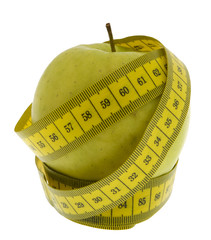 Abnehmen, Apfel mit Massband