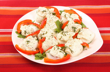 Food plate with eggs