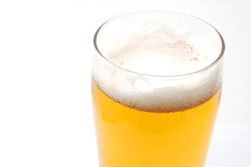 glass of beer isolated on white background