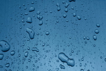 water drops on metal surface