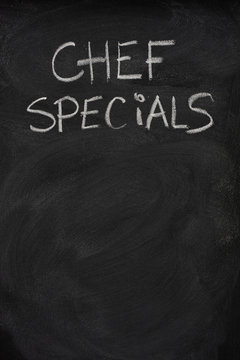 Chef Specials Title On Blackboard