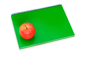 Back to school concept with book and apple