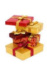 Gift boxes isolated on the white background