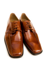 Brown shoes isolated on the white background